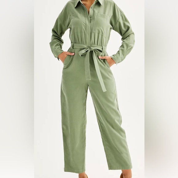 Nine West Pants - Nine West Olive Green Jumpsuit